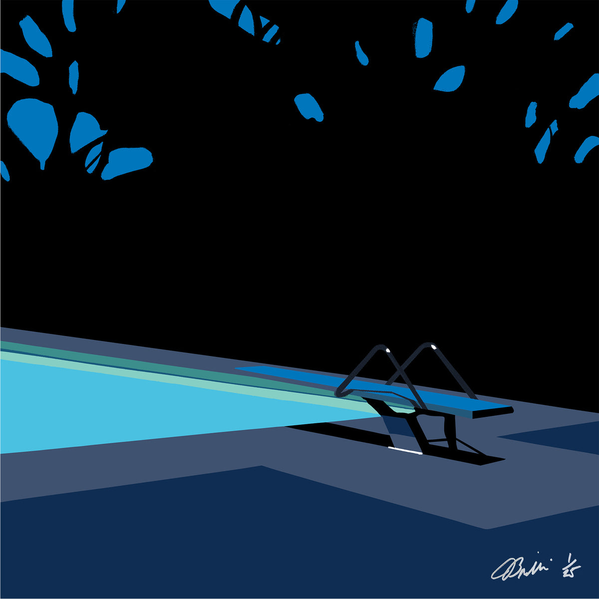 Jessica Brilli &quot;Night Swimming [Leave the World Behind]&quot; - Screen Printed Edition of 25 - 15 x 15&quot;