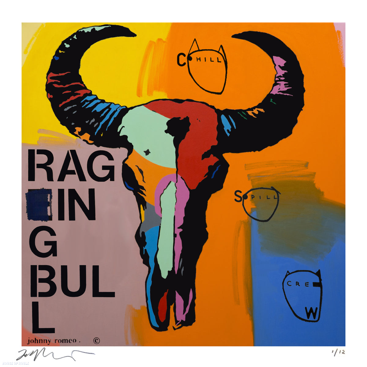 Johnny Romeo &quot;Raging Bull&quot; - Archival Print, Limited Edition of 12 - 17 x 17&quot;
