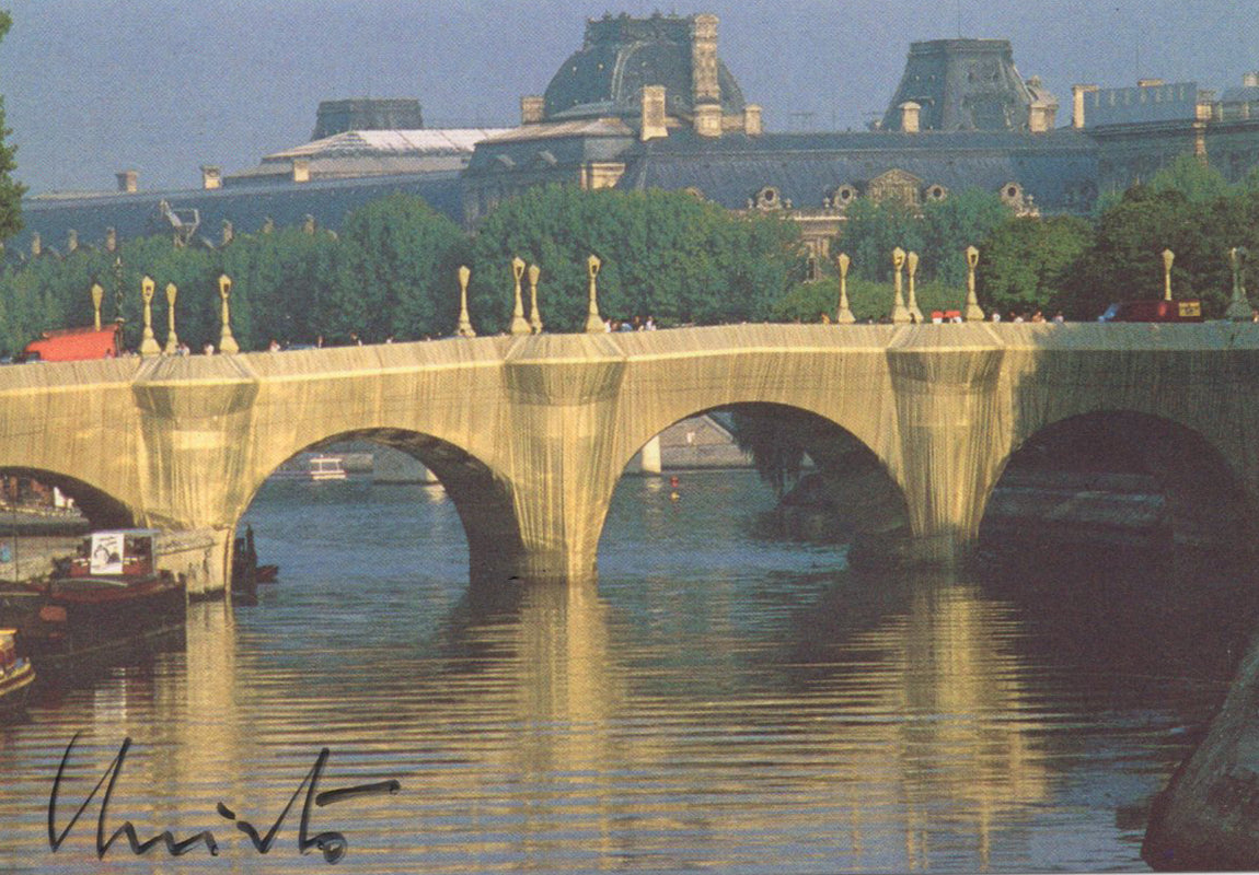 Christo - Signed &#39;The Pont Neuf Wrapped&#39; Postcard