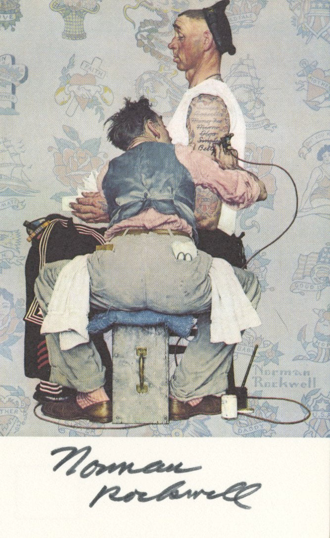 Norman Rockwell - &quot;Only Skin Deep&quot; - Signed Postcard