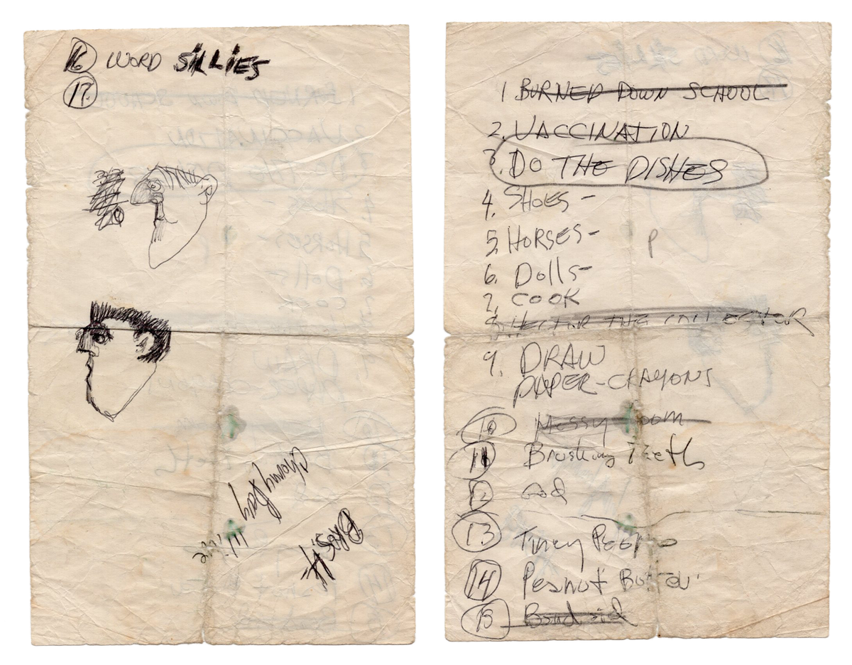 Shel Silverstein - Original Sketches and Hand-Written Notations