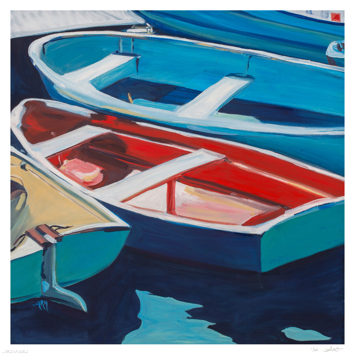 Amy Holland Crafton &quot;Marblehead Boats&quot; - Archival Print, Limited Edition of 20 - 12 x 12&quot;
