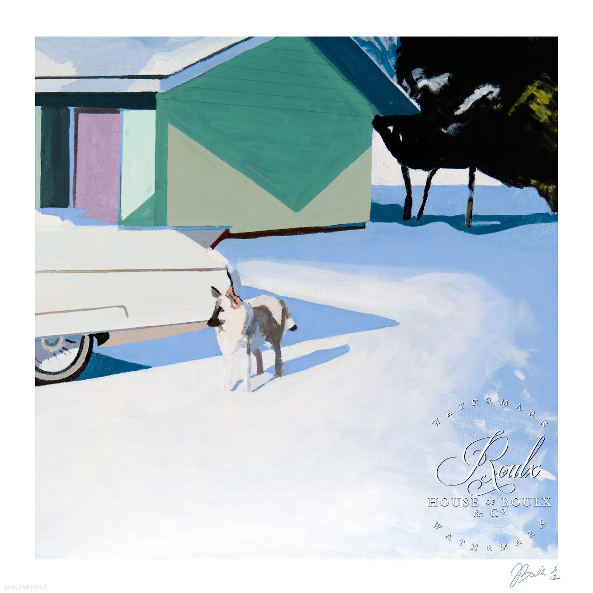 Jessica Brilli &quot;Dog with Caddy&quot; - Archival Print, Limited Edition of 12 - 17 x 17&quot;