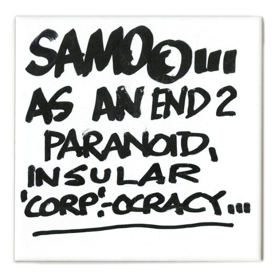 Al Diaz &quot;SAMO©…&quot; - Original Ink on Ceramic Tile, Single - 6 x 6&quot;
