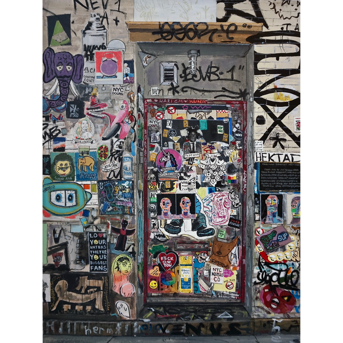 Daniel Loveridge &quot;57 Great Jones (Jean-Michel Basquiat&#39;s Studio)&quot; - Original Painting on Canvas - 18 x 24&quot;