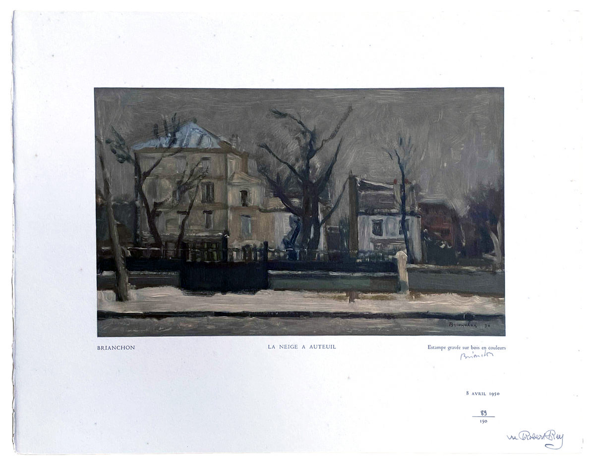 Maurice Brianchon - &quot;La Neige A Auteuil&quot; - Signed 1950 Robert Rey Print - 18.3 x 14.3&quot;