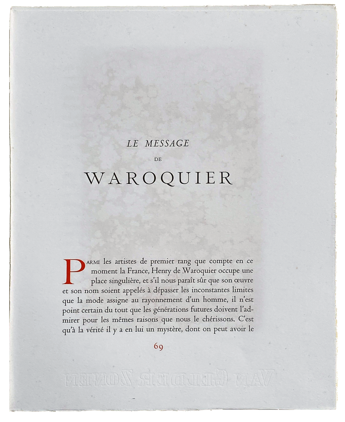 Henri De Waroquier - &quot;Dolori Sacrum&quot; - Signed 1950 Robert Rey Print - 18.3 x 14.3&quot;
