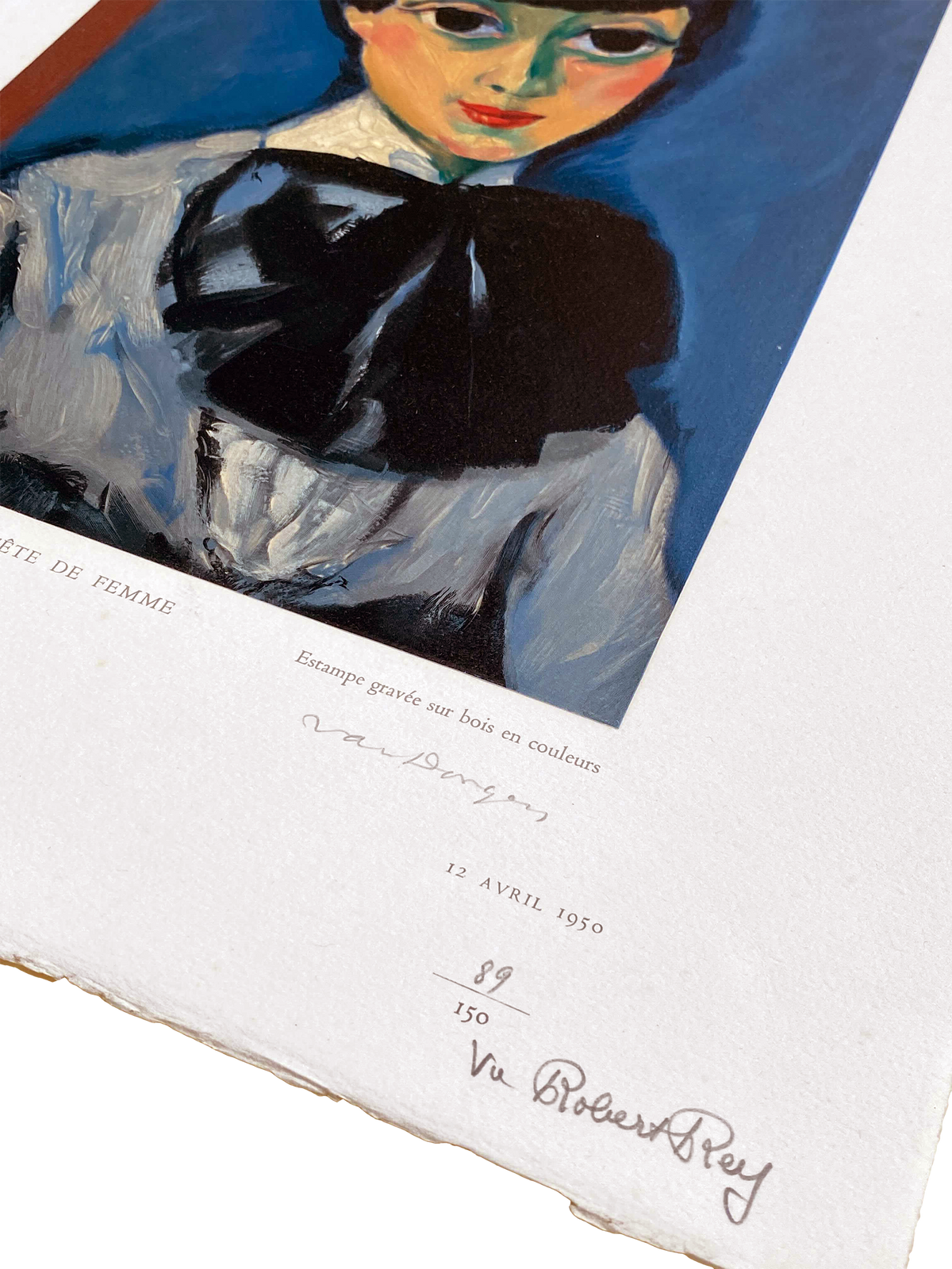 Kees van Dongen - &quot;Tete De Femme&quot; - Signed 1950 Robert Rey Print - 18.3 x 14.3&quot;