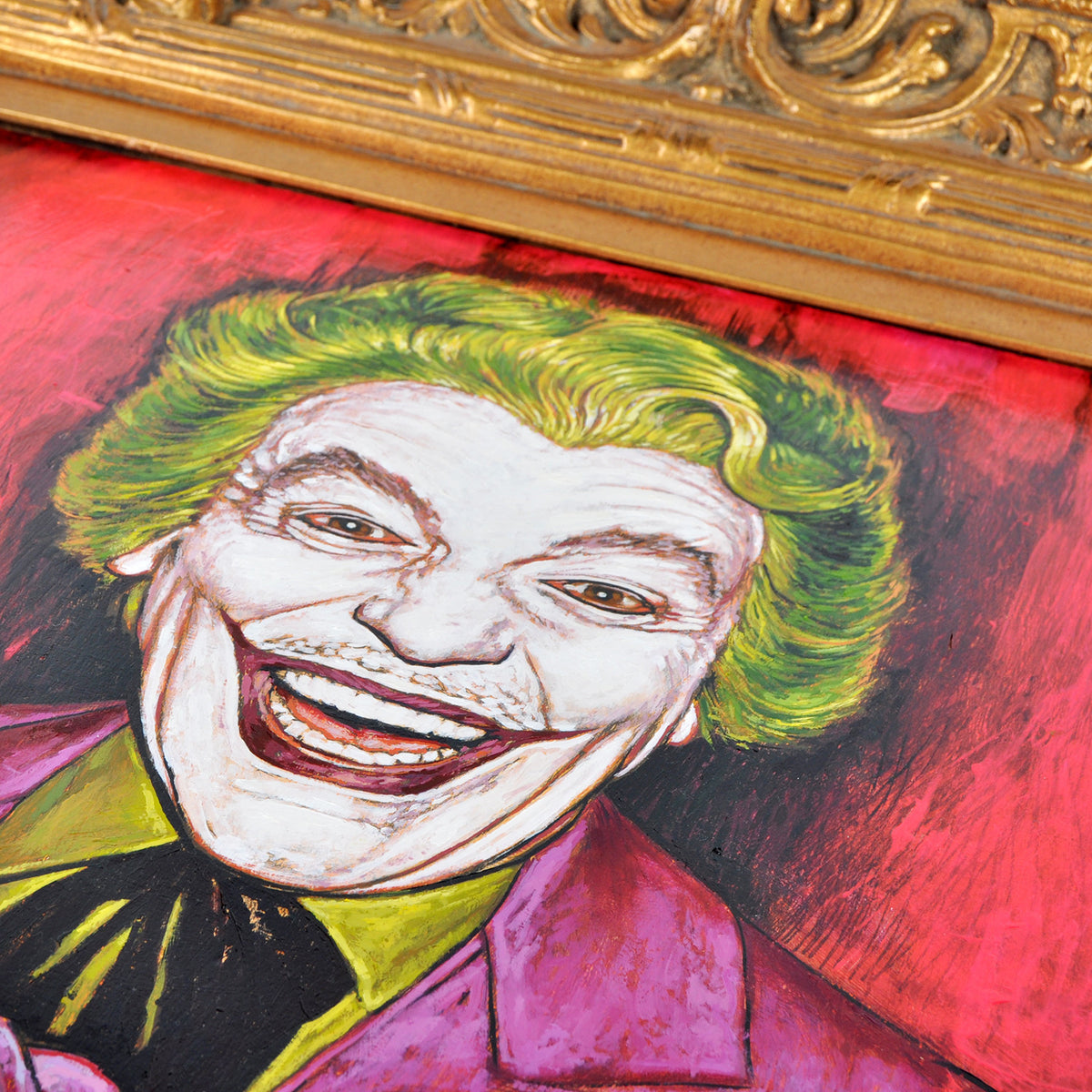 Andrew Houle &quot;The Joker - Cesar Romero&quot; - Original Oil Painting on Wood in Frame