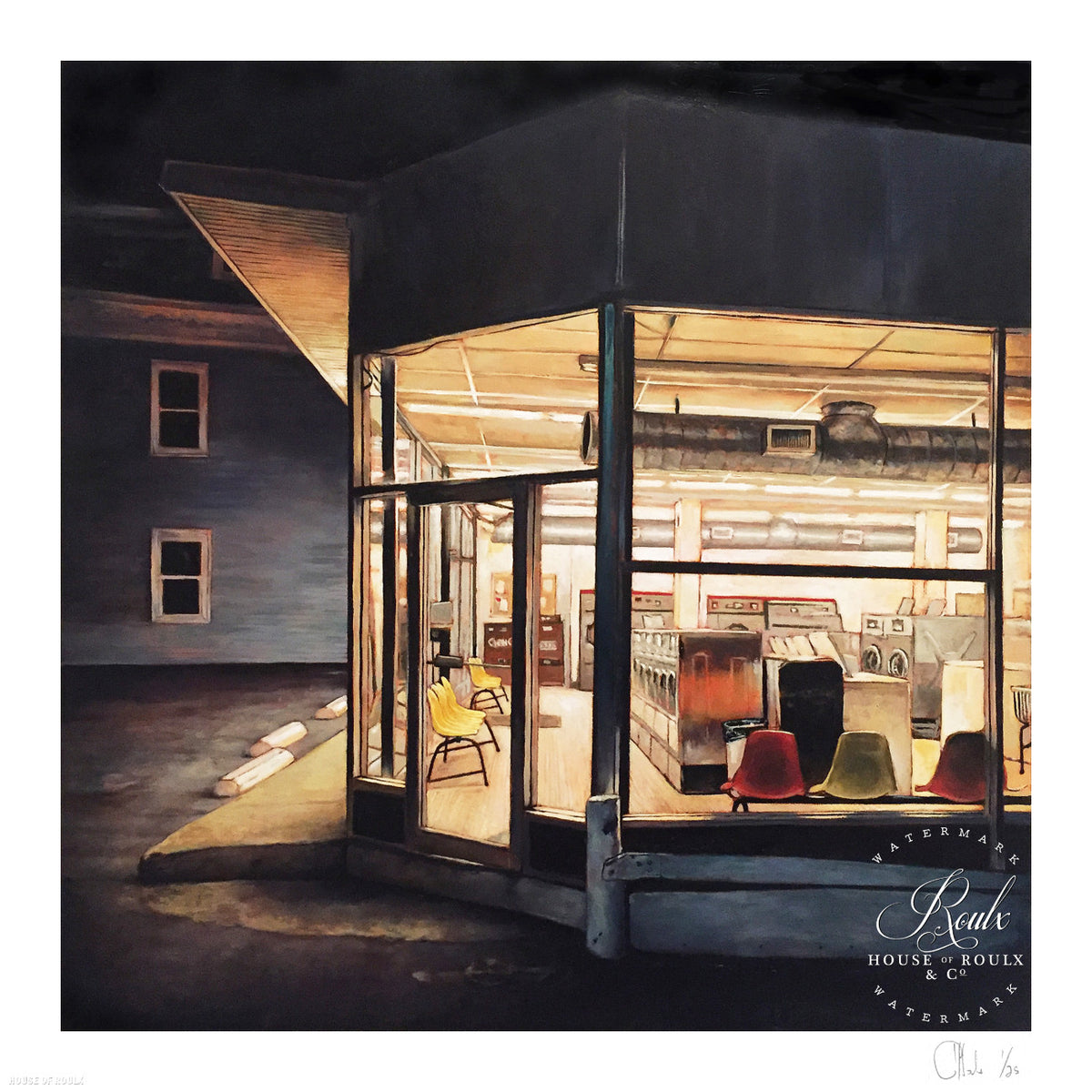 Andrew Houle &quot;Three Yellow Chairs, Salem Laundry Co. - Beverly, MA&quot; - Limited Edition of 25 - 18 x 18&quot;