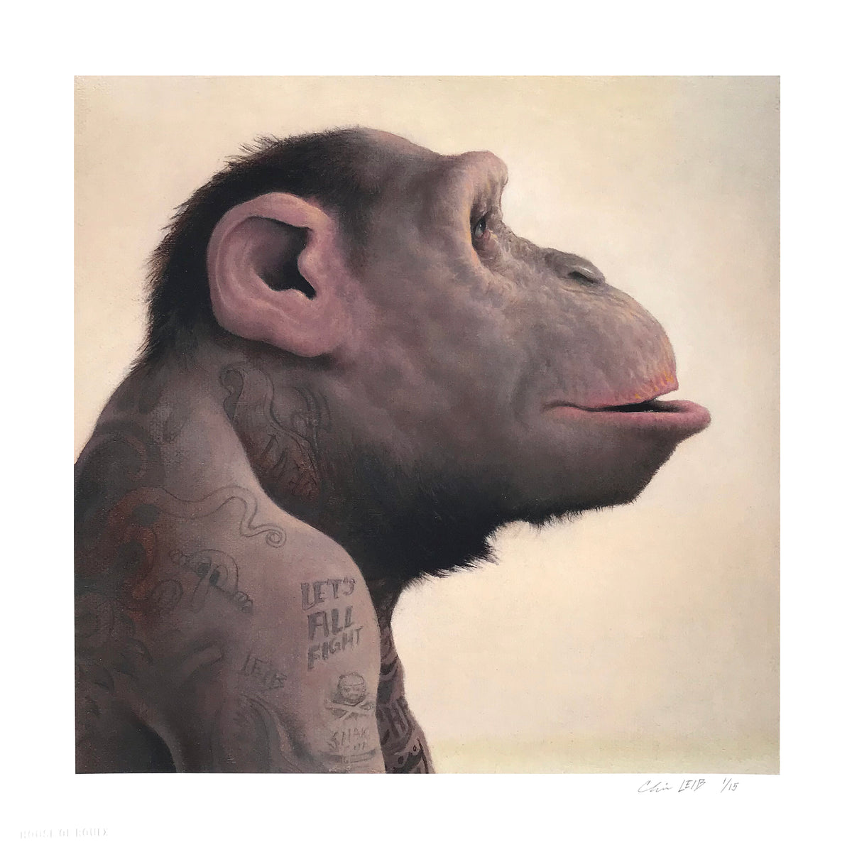 Chris Leib &quot;Let&#39;s All Fight&quot; - Archival Print, Limited Edition of 15 - 12 x 12&quot;