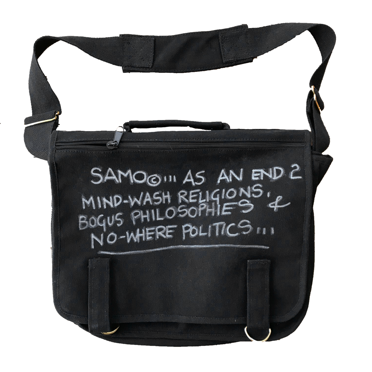 Al Diaz &quot;SAMO©…&quot; - Original Hand-Painted Messenger Bag