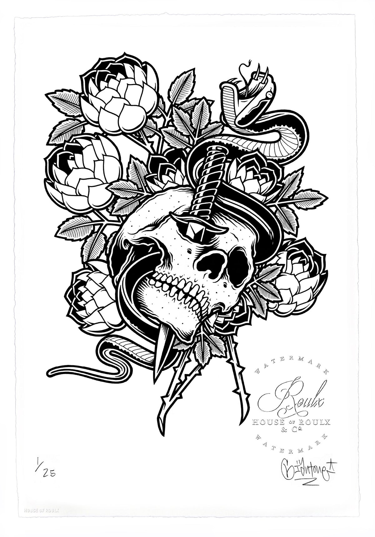Mike Giant &quot;Skull and Dagger&quot; - Limited Edition, Archival Print - 13 x 19