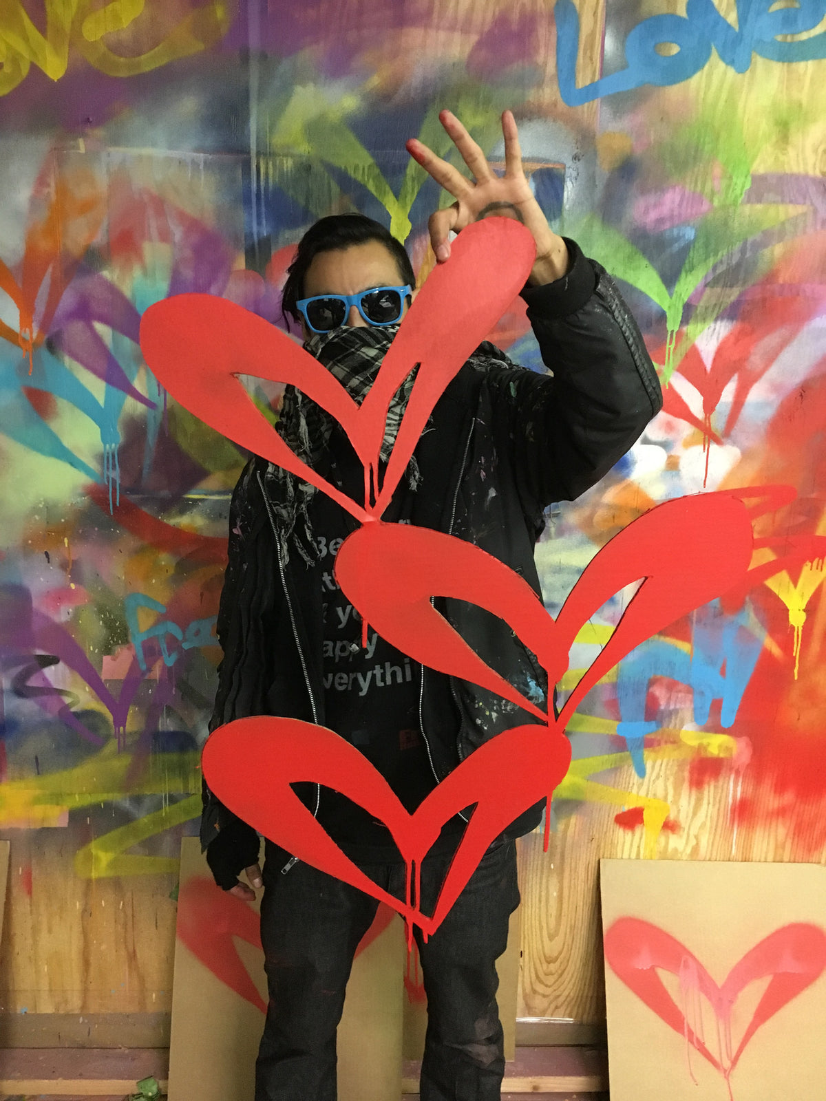 Free Humanity &quot;Red Heart - Single&quot; - Hand-Painted Cardboard Cut Out