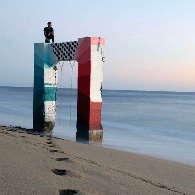 Jeremiah Kille explains his Davenport Pier mural