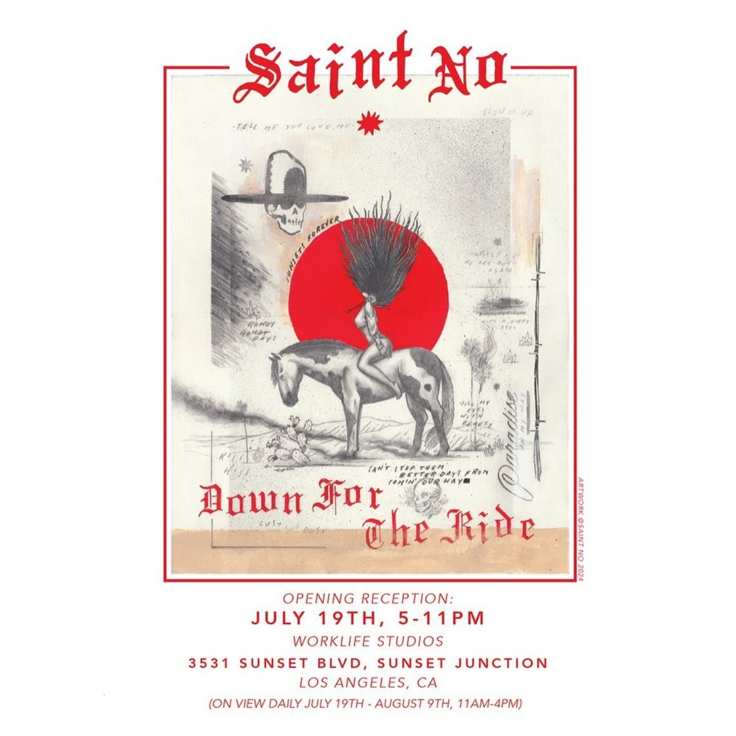 SAINT NO: "Down for the Ride" - Solo Exhibit at Worklife Studio, LA
