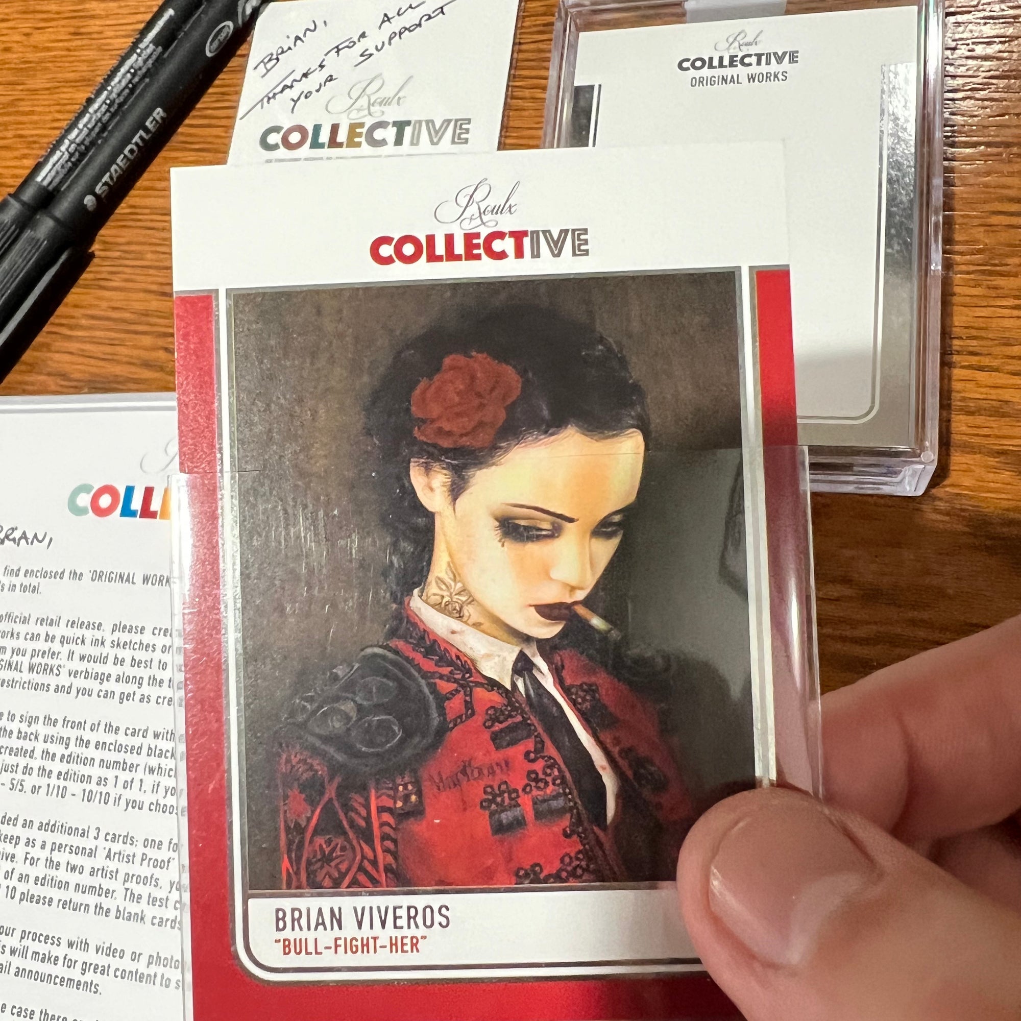 BRIAN VIVEROS' FIRST LOOK AT HIS "BULL-FIGHT-HER" CARD