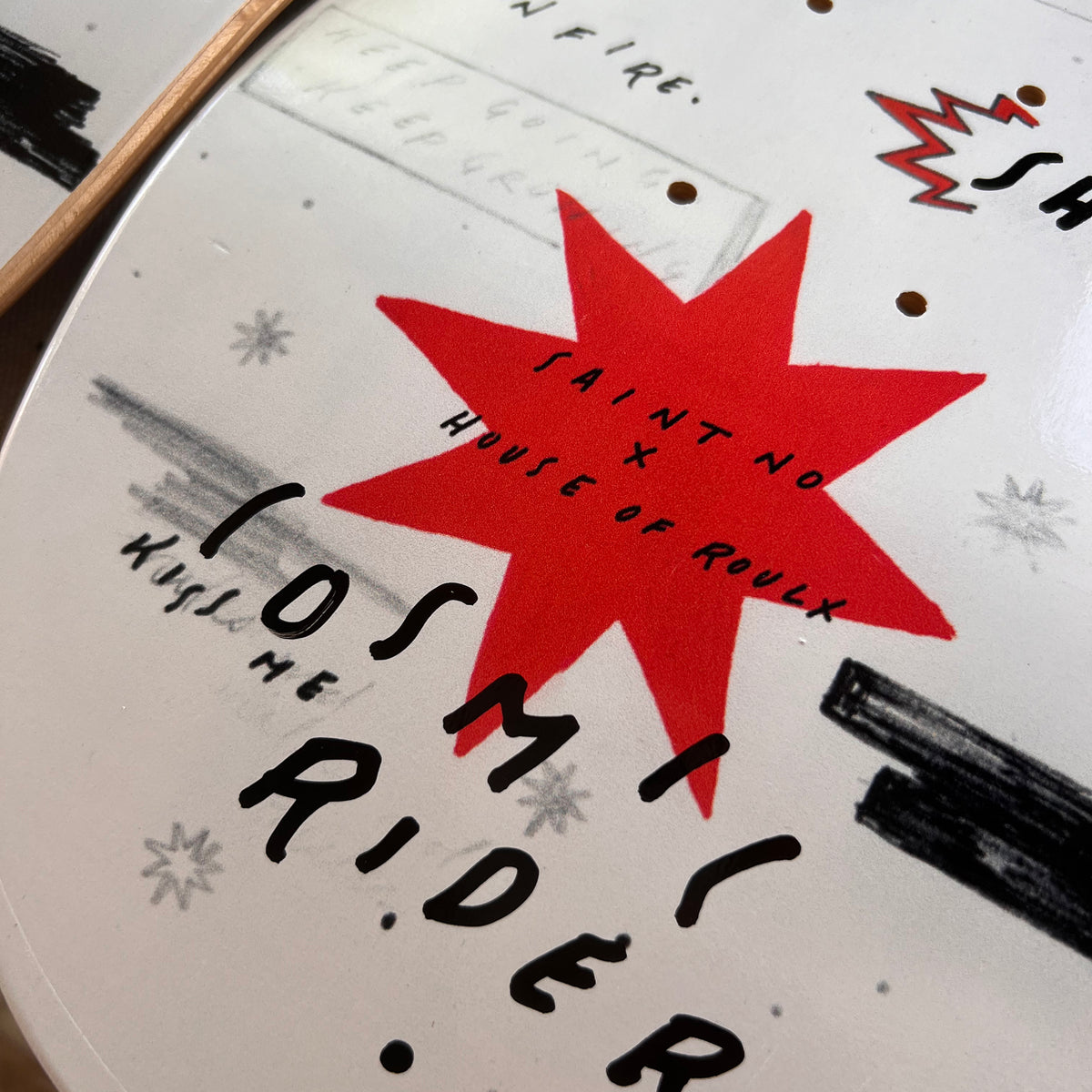 SAINT NO &quot;Cosmic Rider: Side B&quot; - Skate Deck, Hand-Embellished Edition of 15