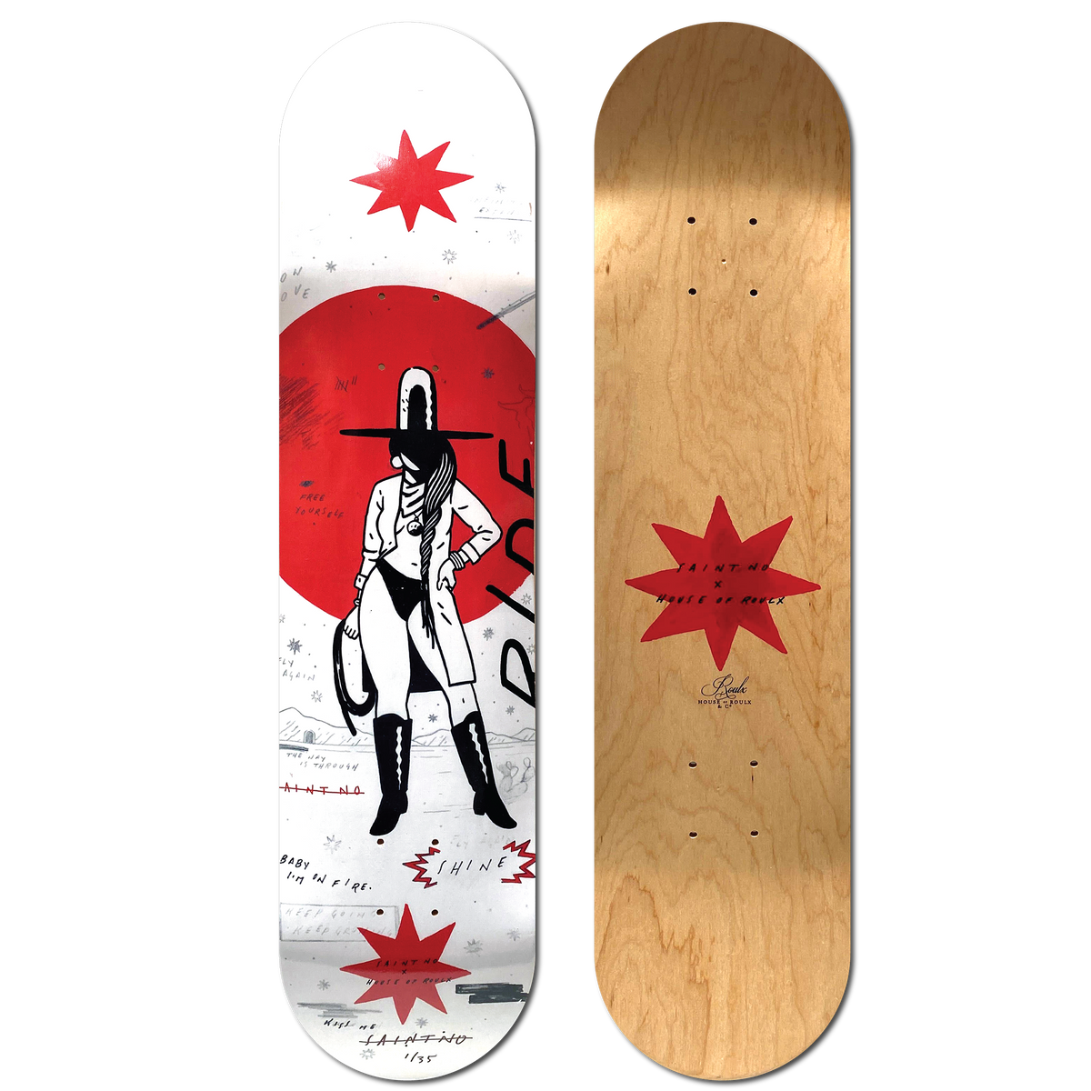 SAINT NO &quot;Cosmic Rider: Side A&quot; - Skate Deck, Limited Edition of 35