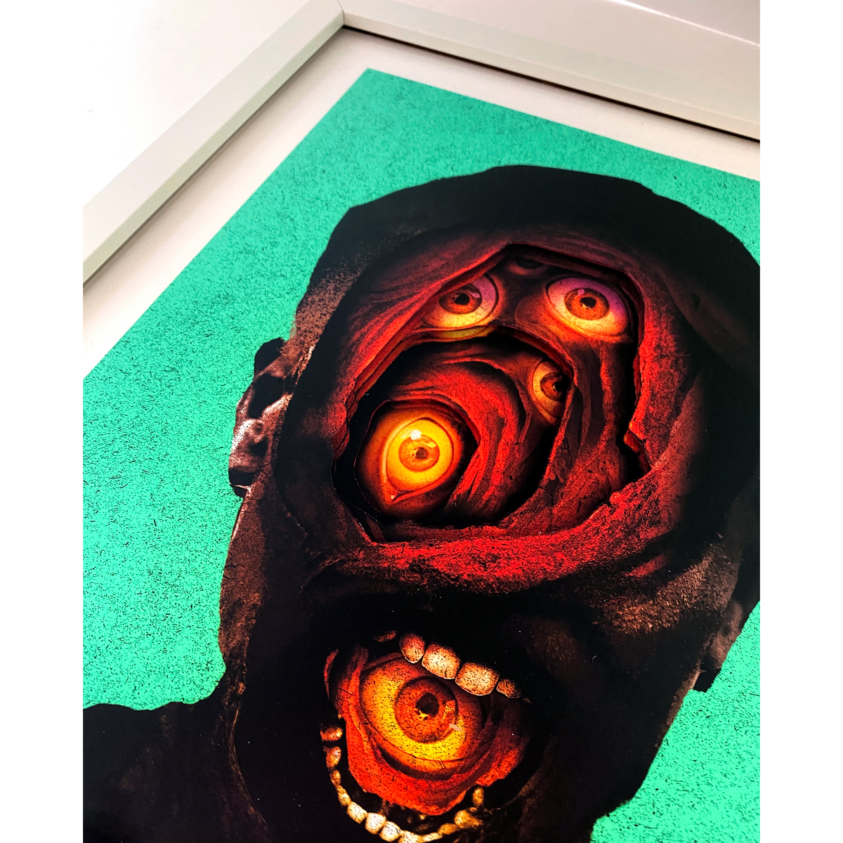 Alex Eckman-Lawn &quot;All Eyes&quot; - Hand-Cut &amp; Layered Framed Edition of 5 - 13 x 17&quot;