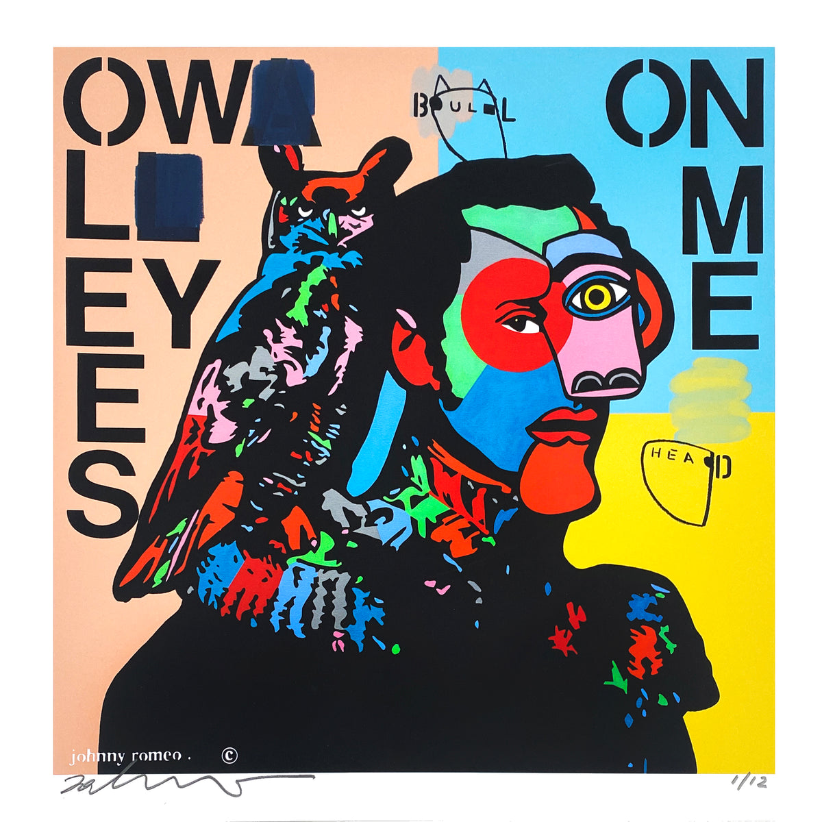 Johnny Romeo &quot;BULL HEAD&quot; - Archival Print, Limited Edition of 12 - 17 x 17&quot;