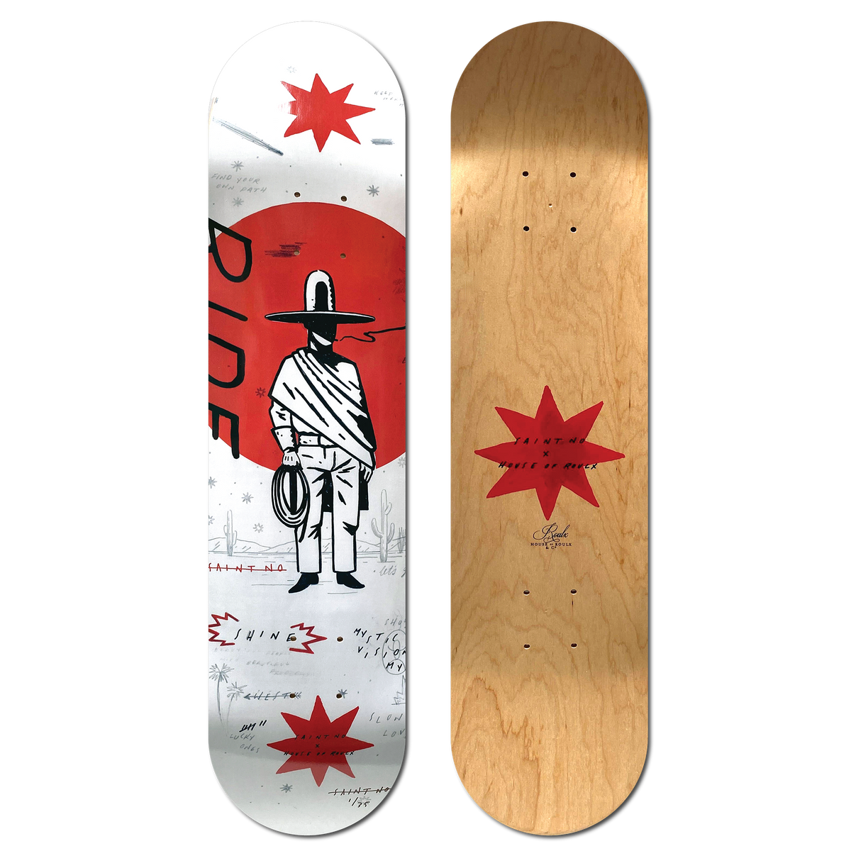 SAINT NO &quot;Cosmic Rider: Side B&quot; - Skate Deck, Limited Edition of 35