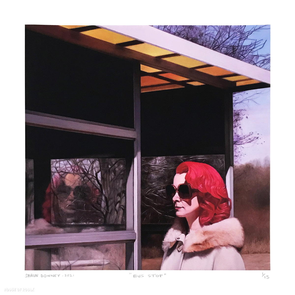 Shaun Downey &quot;Bus Stop&quot; - Archival Print, Limited Edition of 15 - 12 x 12&quot;