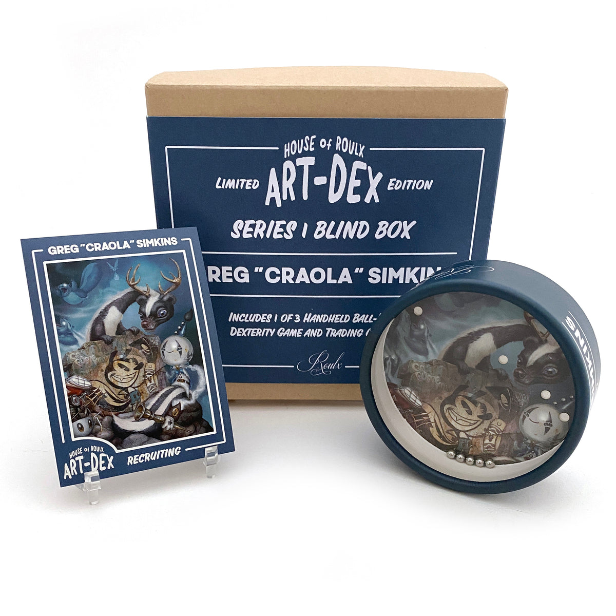 GREG "CRAOLA" SIMKINS | ART-DEX DEXTERITY GAME & TRADING CARD BLIND BOX (S1-01 - S1-03)