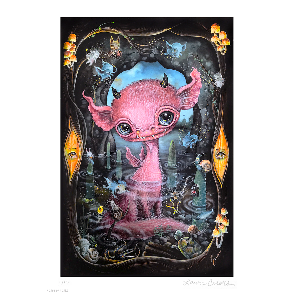 Laura Colors &quot;Curious Beast&quot; - Hand-Embellished Edition of 10 - 12 x 17&quot;