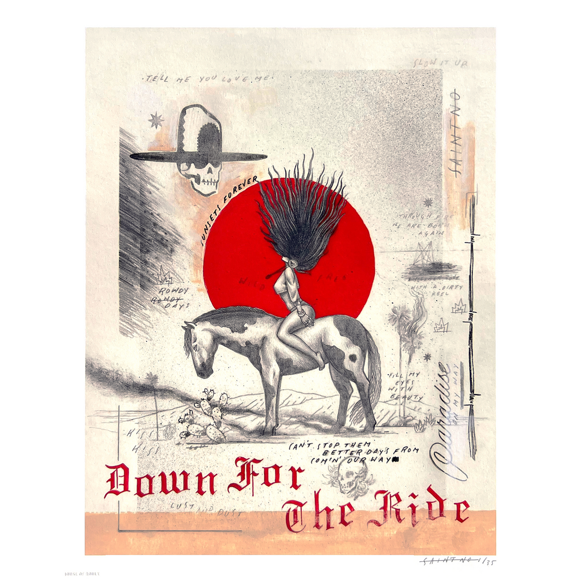 SAINT NO &quot;DOWN FOR THE RIDE&quot; - Archival Print, Limited Edition of 35 - 16 x 20&quot;