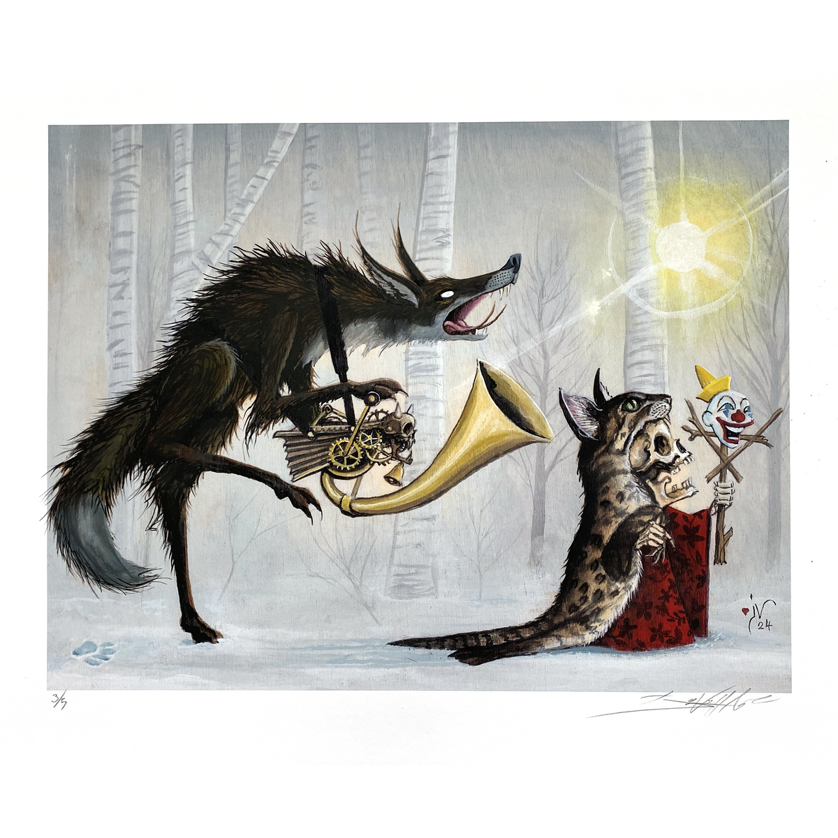 Joe Vollan - "Even An Out of Tune Demonophone Will Work For This Particular Ritual" - Hand-Embellished Edition # 3 / 5 - 14 x 17"