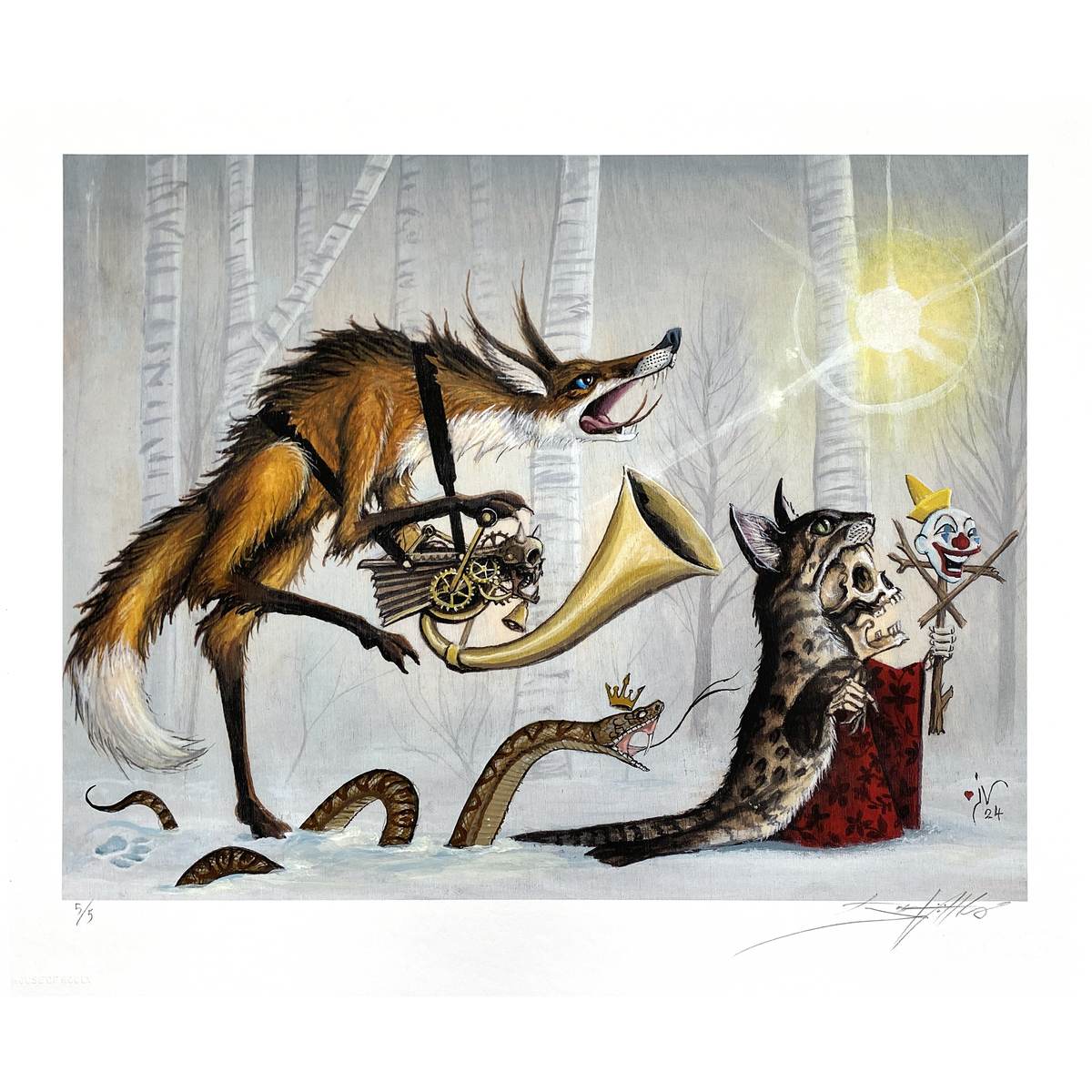 Joe Vollan - "Even An Out of Tune Demonophone Will Work For This Particular Ritual" - Hand-Embellished Edition # 5 / 5 - 14 x 17"