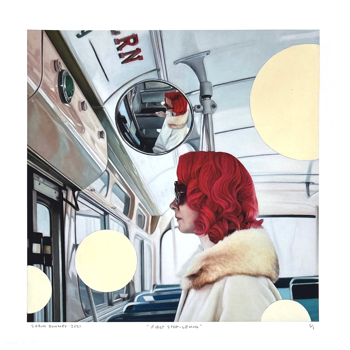 Shaun Downey &quot;First Stop (Lemon)&quot; - Hand-Embellished One-Off Variant - 12 x 12&quot;