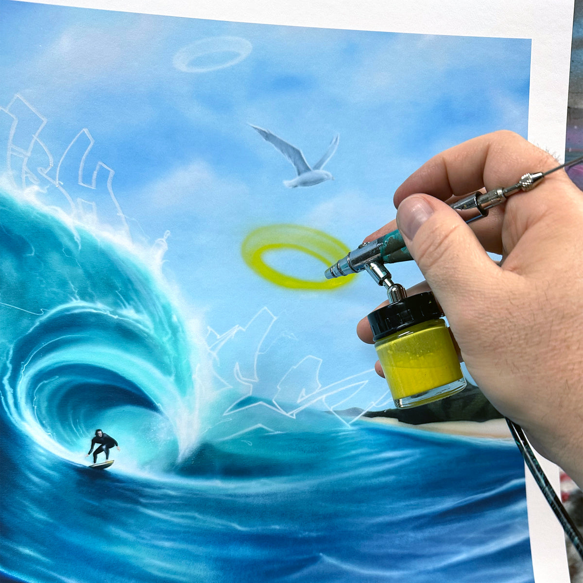 CES &quot;First Wave&quot; - Hand-Embellished Edition of 10 - 17 x 17&quot;