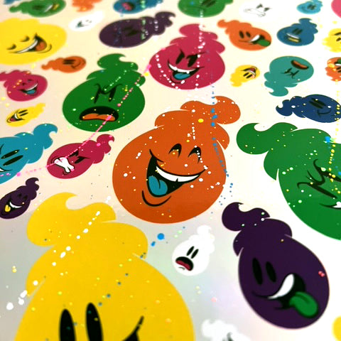 SKET-ONE &quot;Shades of Dripple&quot; - Rainbow Foil Hand-Embellished Edition of 25 - 16 x 20&quot;