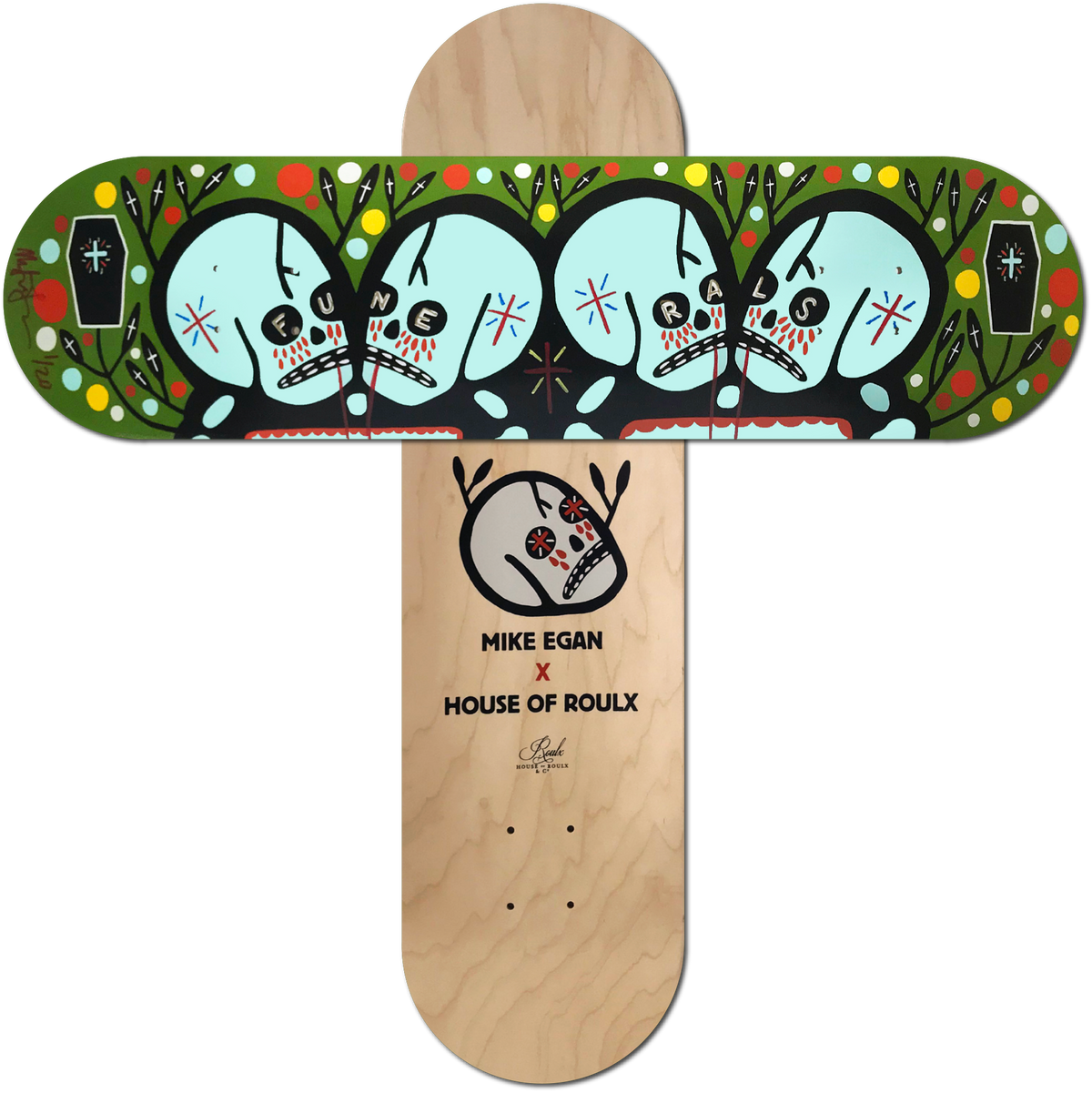 Mike Egan &quot;Funeral Eyes&quot; - Skate Deck, Hand-Embellished Edition of 20