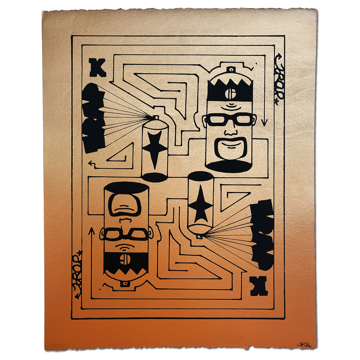 TRAP IF &quot;KING OF TRAPS&quot; - Hand-Painted, Silk Screened Multiple - 18 x 22&quot;