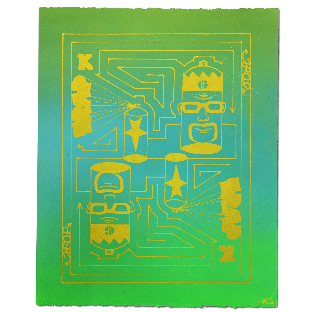 TRAP IF &quot;KING OF TRAPS&quot; - Hand-Painted, Silk Screened Multiple - 18 x 22&quot;