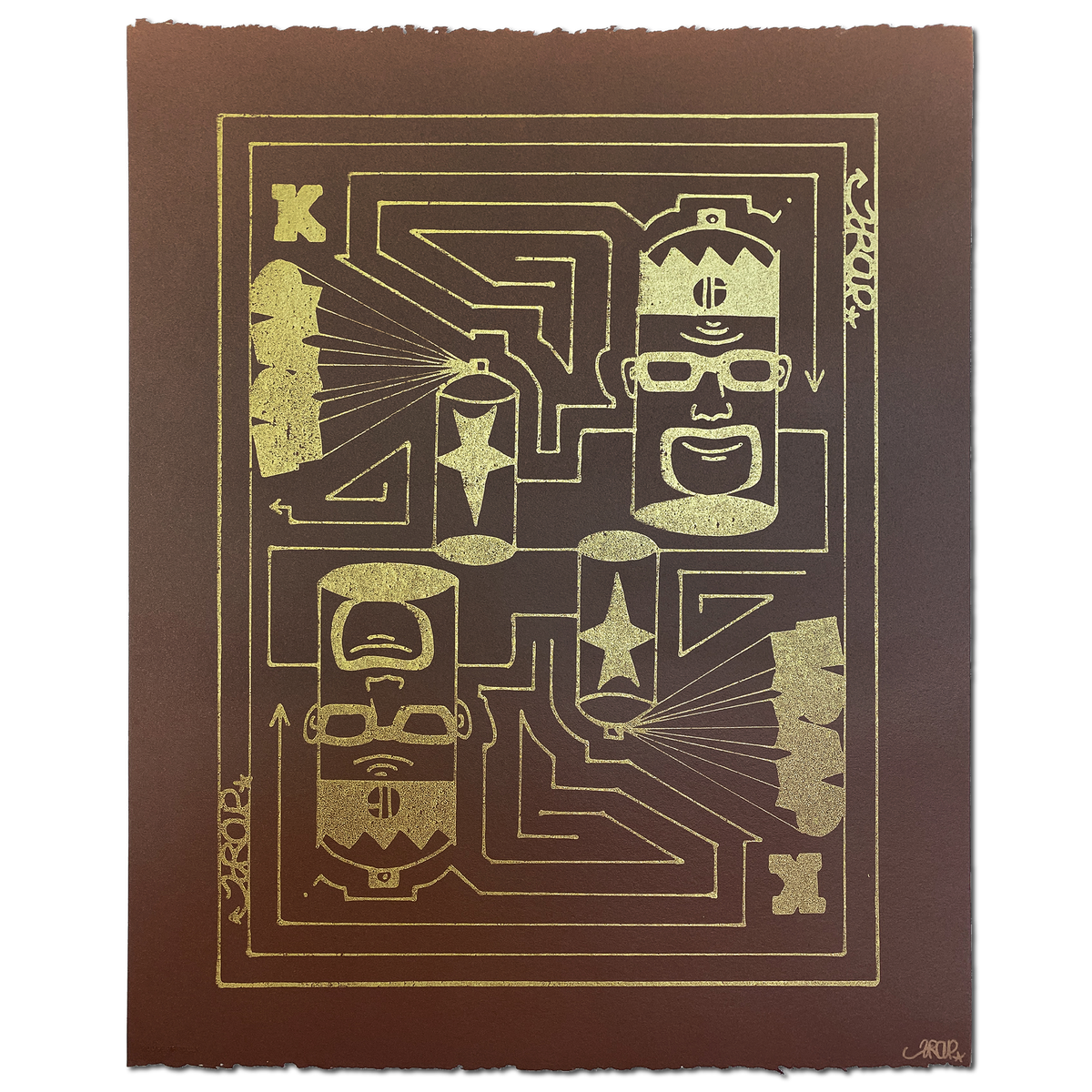 TRAP IF &quot;KING OF TRAPS&quot; - Hand-Painted, Silk Screened Multiple - 18 x 22&quot;