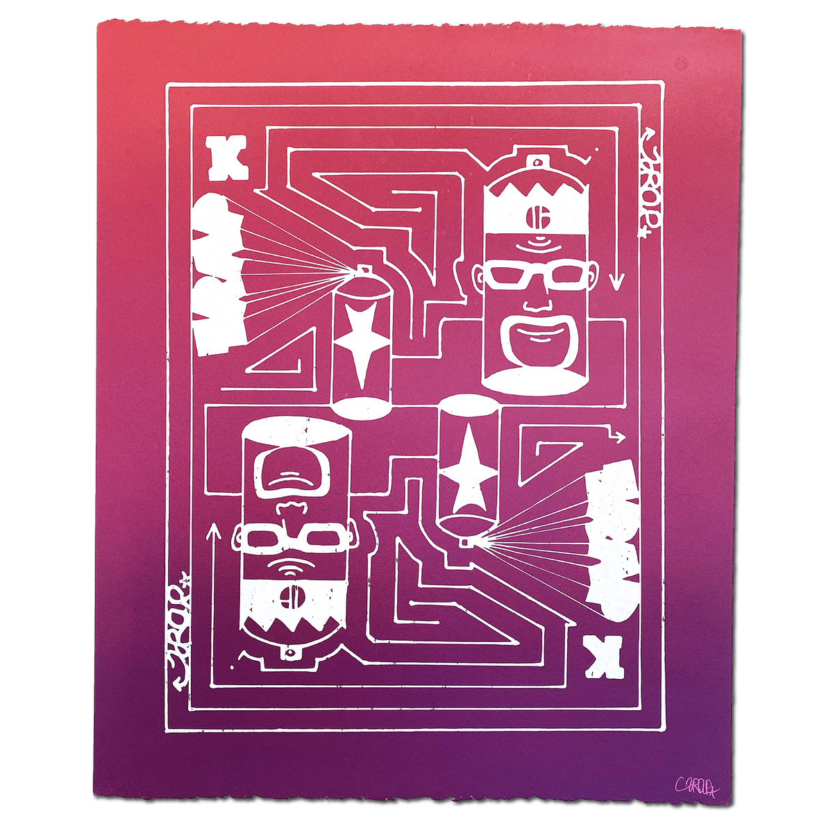 TRAP IF &quot;KING OF TRAPS&quot; - Hand-Painted, Silk Screened Multiple - 18 x 22&quot;