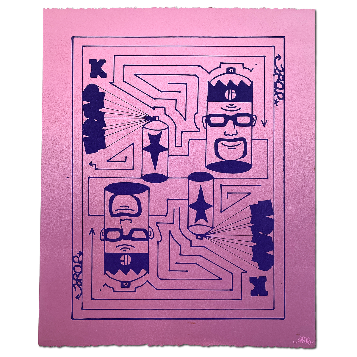 TRAP IF &quot;KING OF TRAPS&quot; - Hand-Painted, Silk Screened Multiple - 18 x 22&quot;