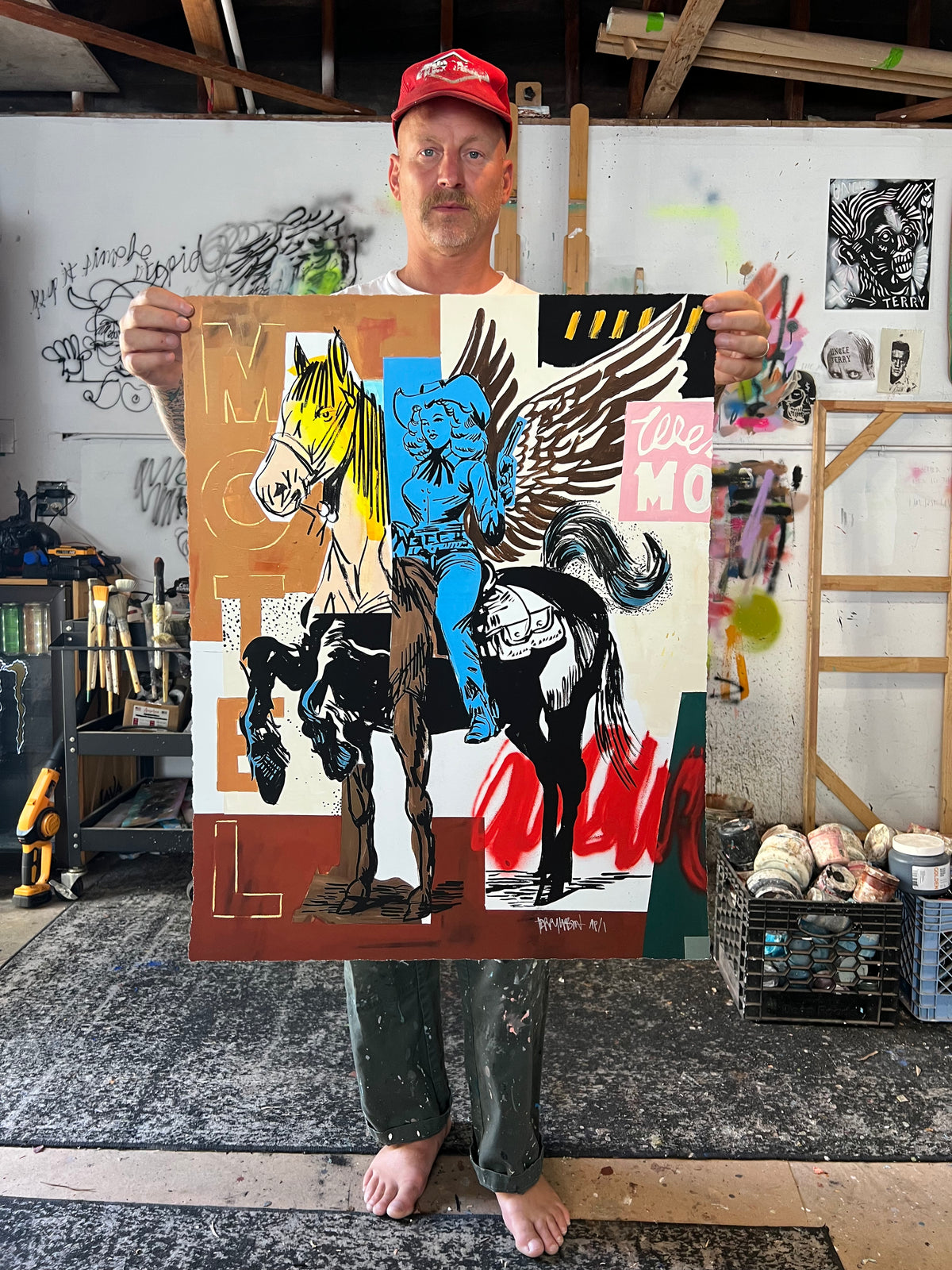 Terry Urban "Outlaw Angel" Hand-Embellished Edition of 10 - 24 x 30"