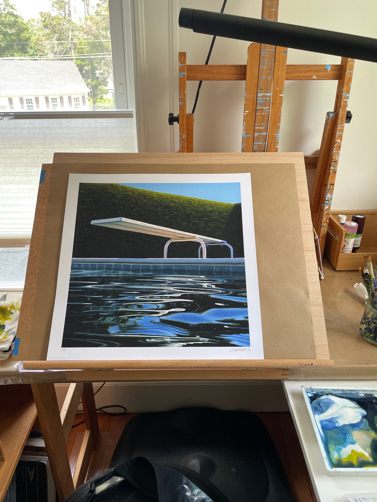Leah Giberson "Deep Dive" - Hand-Embellished Edition of 5 - 17 x 17"