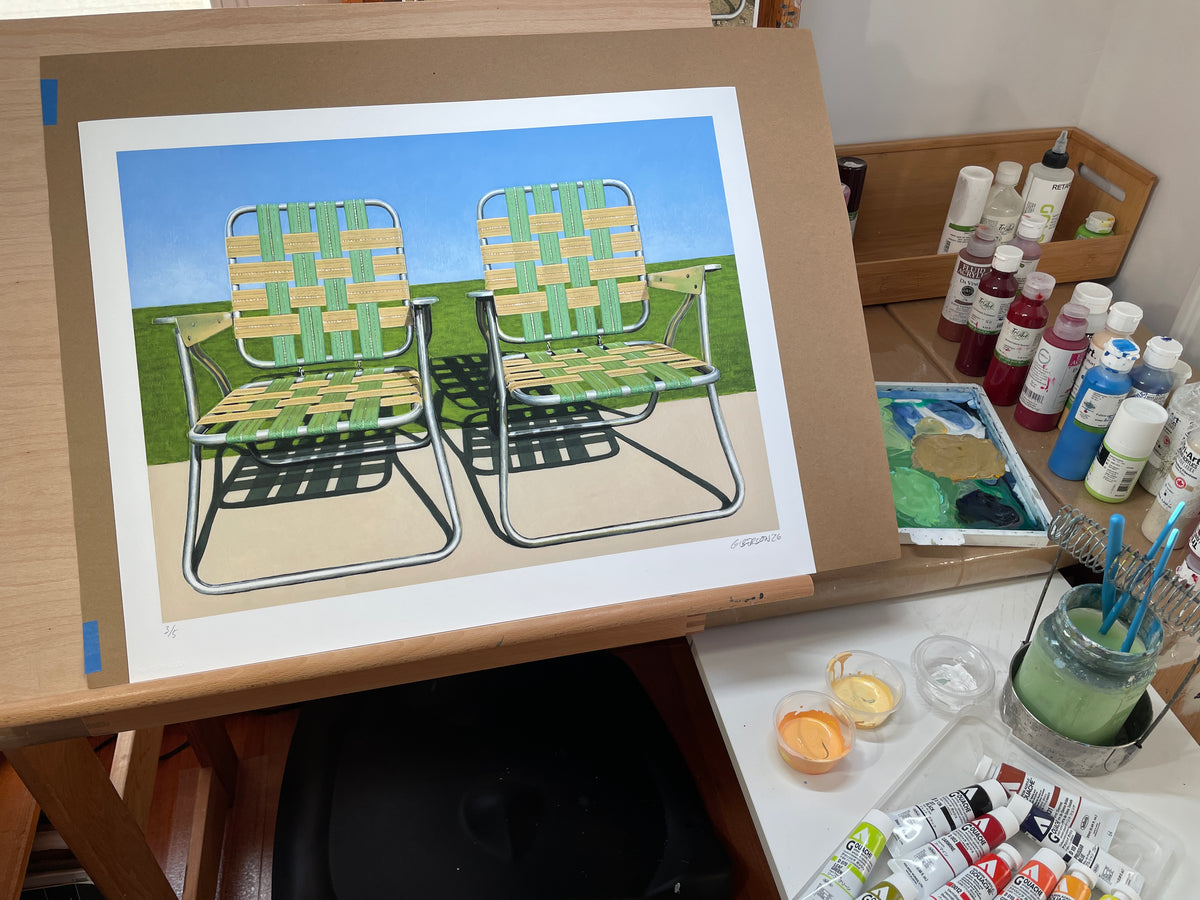 Leah Giberson "Field Chairs" - Hand-Embellished Edition of 5 - 16 x 20"