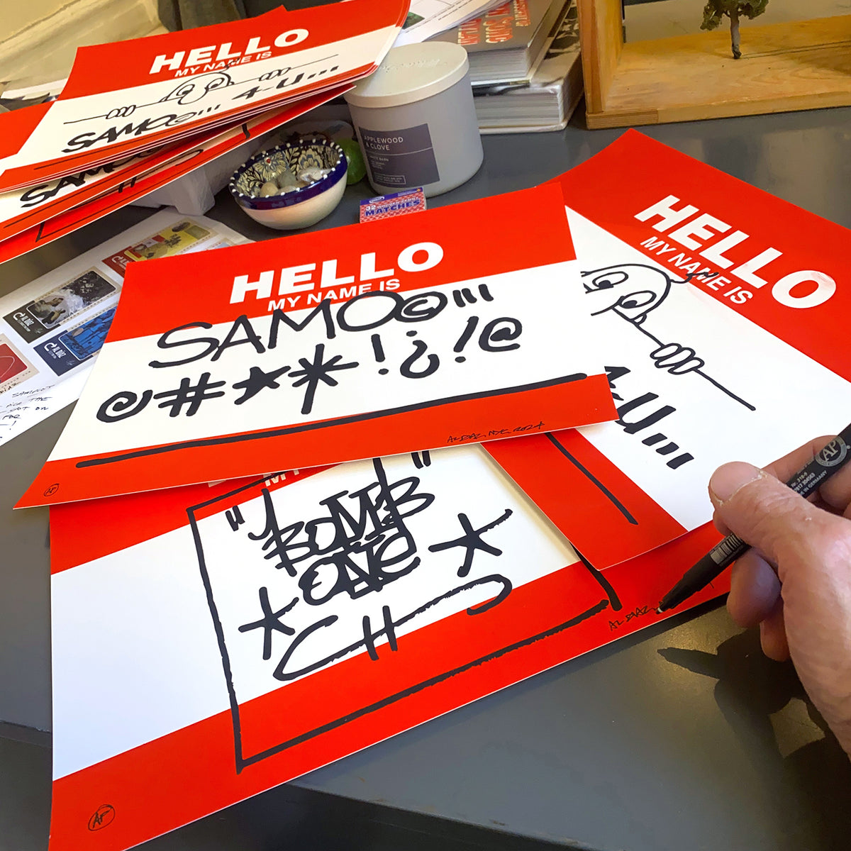 Al Diaz &quot;HELLO MY NAME IS: SAMO©...4-U...&quot; - Screen Printed Edition of 30 - 11 x 14&quot;