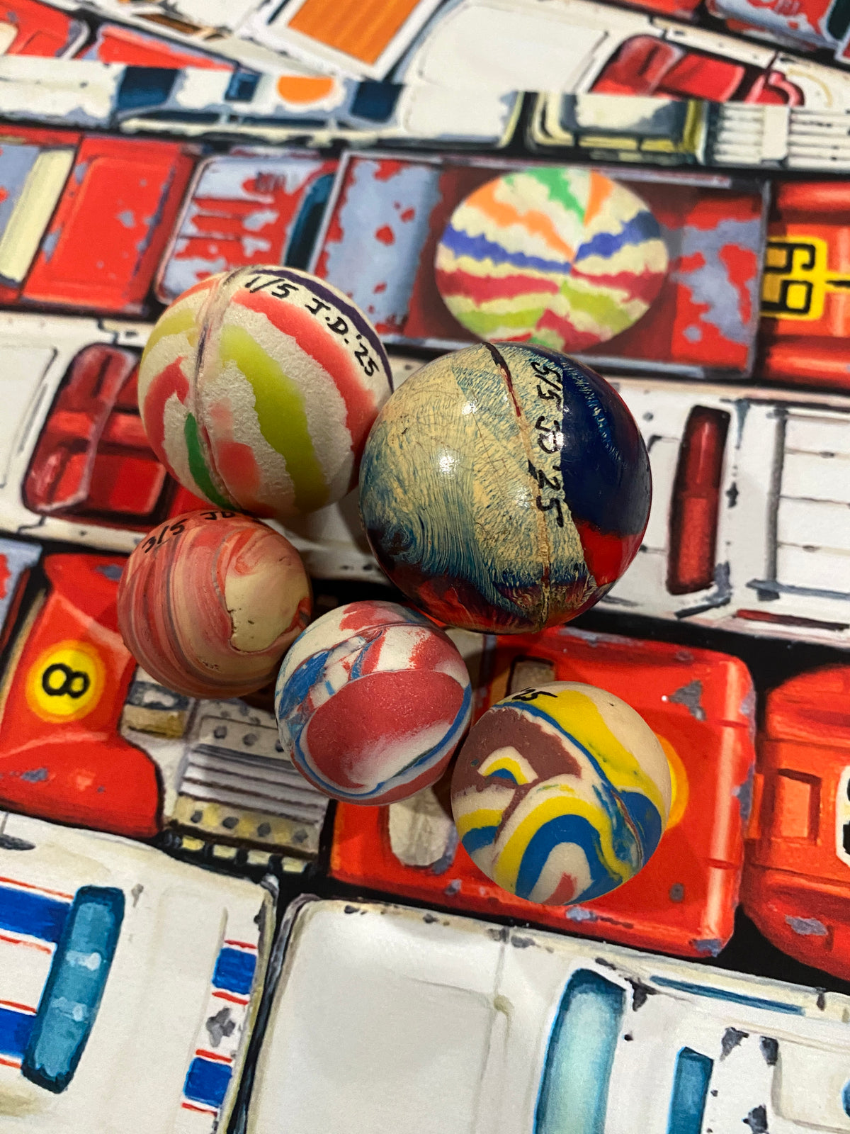 Jeremy Dickinson "Red & White Parking" - Hand-Embellished Edition of 5 - 10 x 14"