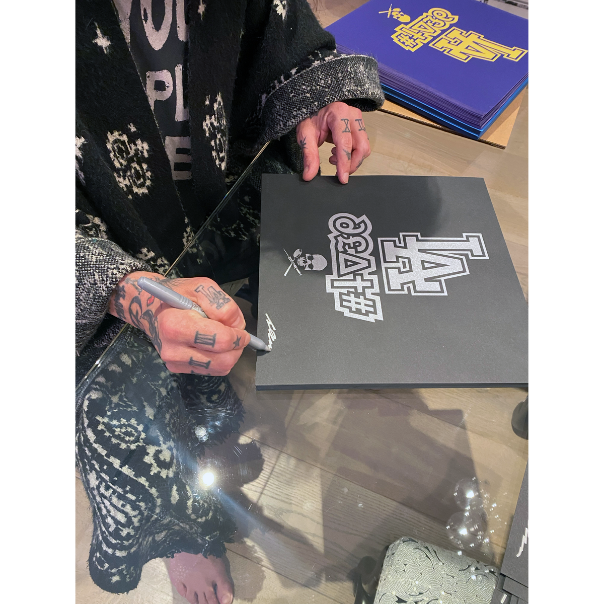 Dave Navarro &quot;LA DEATH (Lakers Variant)&quot; - Screen Printed Edition of 35 - 12 x 12&quot;