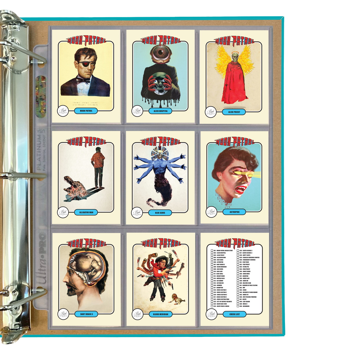 Moon Patrol - Artist Trading Cards Series One - Custom 3-Ring Hand-Crafted Card Binder