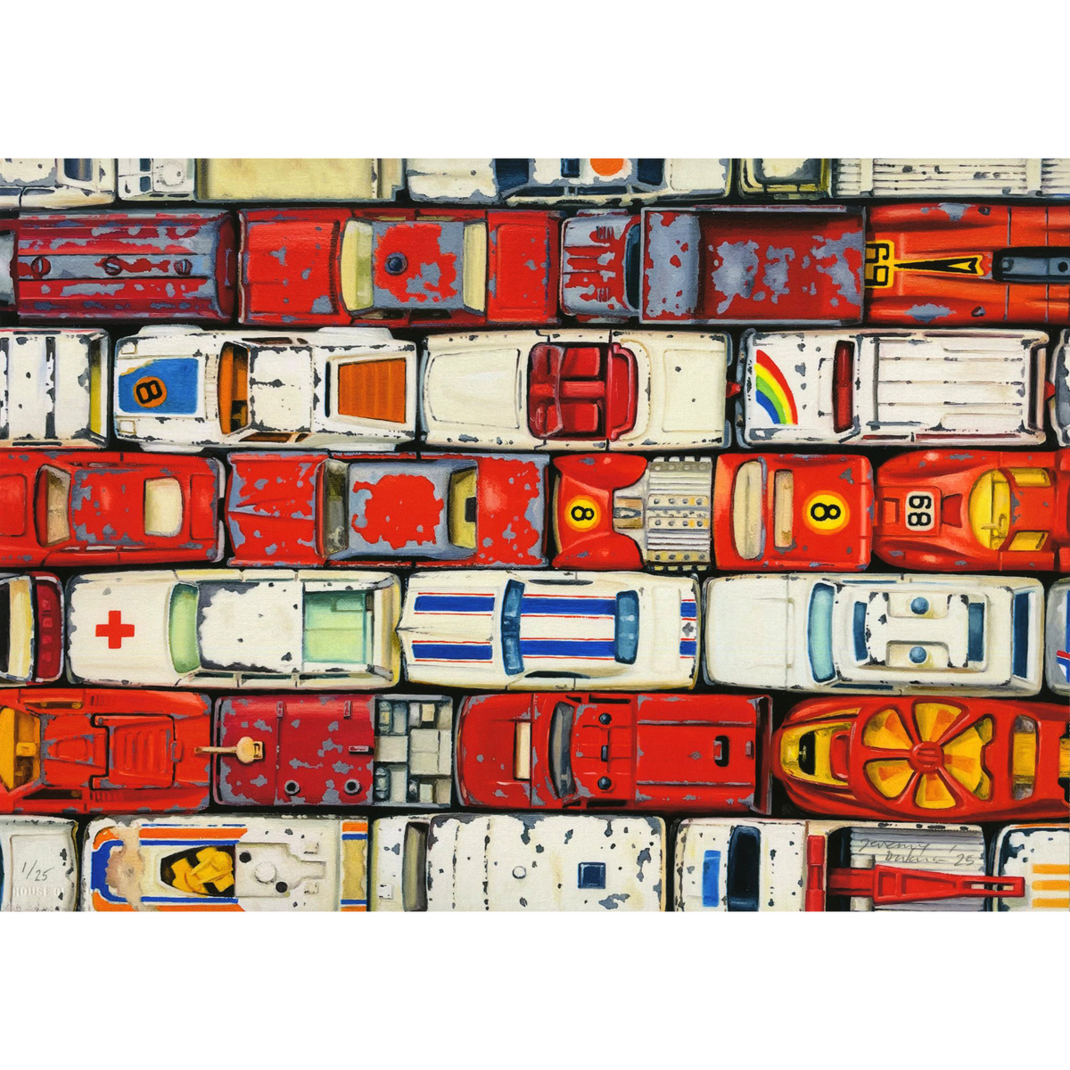 Jeremy Dickinson "Red & White Parking" - Archival Print, Limited Edition of 25 - 10 x 14"