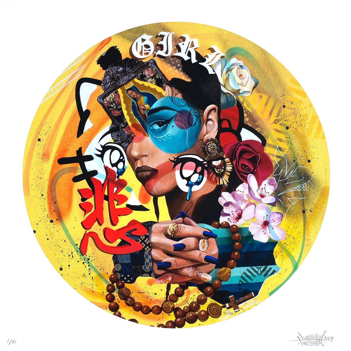 Marka27 &quot;SAD GIRL&quot; - Archival Print, Limited Edition of 50 - 24 x 24&quot;